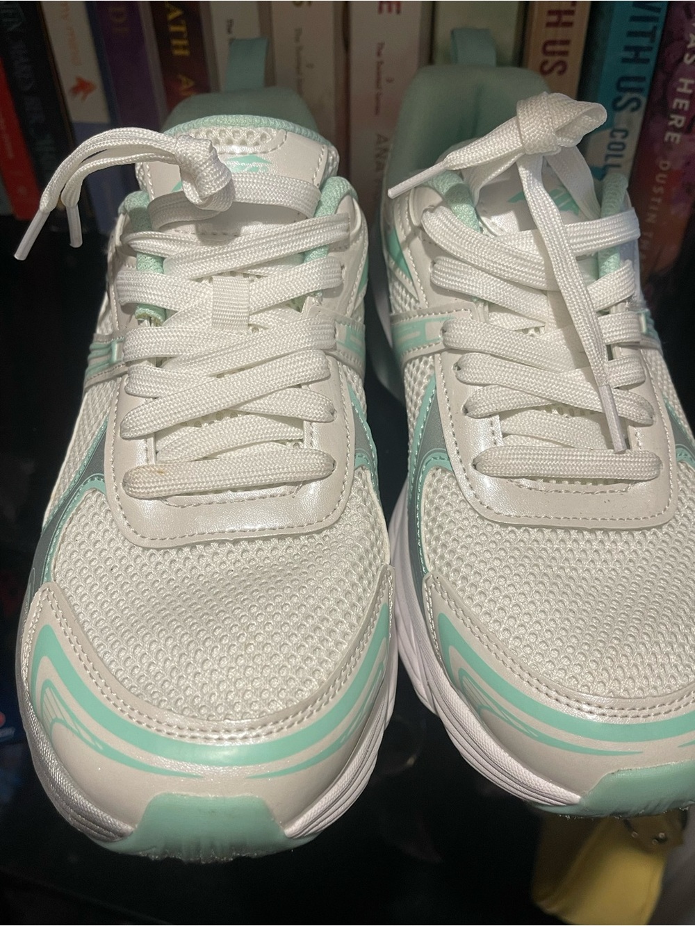 Avia White and Mint Athletic Sneakers for Women